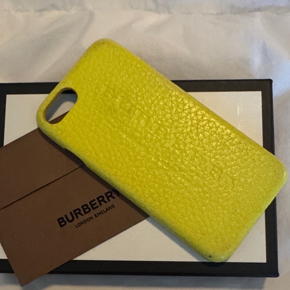 Burberry Bright Yellow Leather iPhone 7Case - Picture 1 of 3